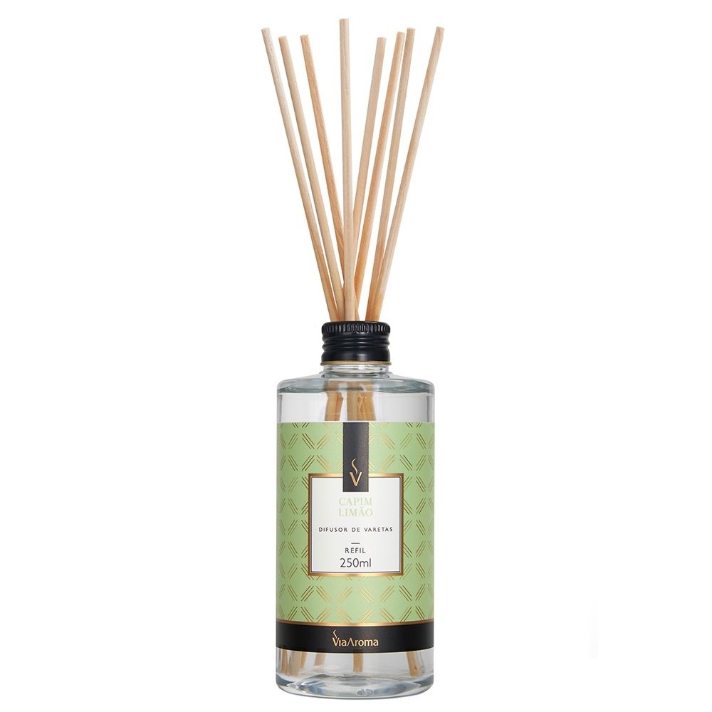 Difusor de Varetas Capim Limão 250ml - Via Aroma