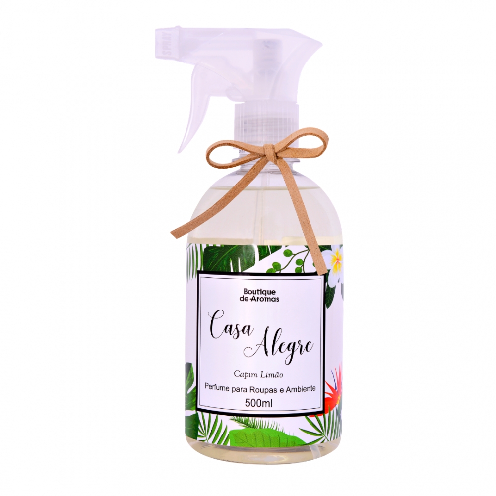 Perfume Para Roupas e Ambiente Casa Alegre Capim Limão 500ml – Boutique De Aromas