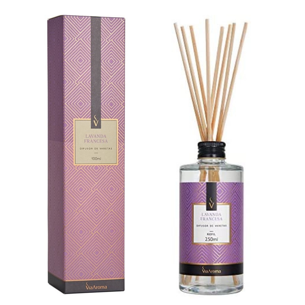 Difusor de Varetas Lavanda Francesa 250ml - Via Aroma