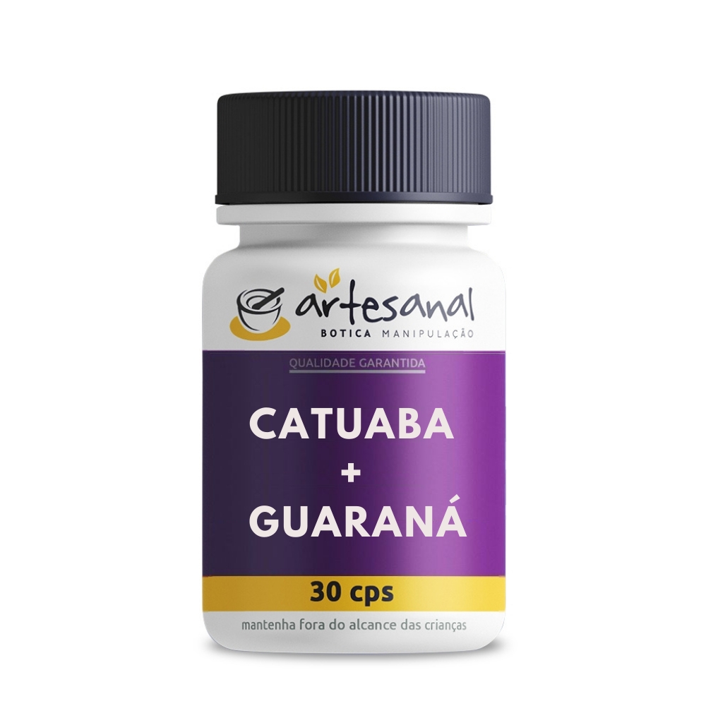 Catuaba 300mg + Guaraná 200mg - 30 Cápsulas