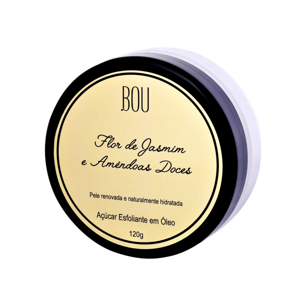 Açúcar Esfoliante em Óleo Flor de Jasmim e Amêndoas Doces 120g - Bou Cosméticos