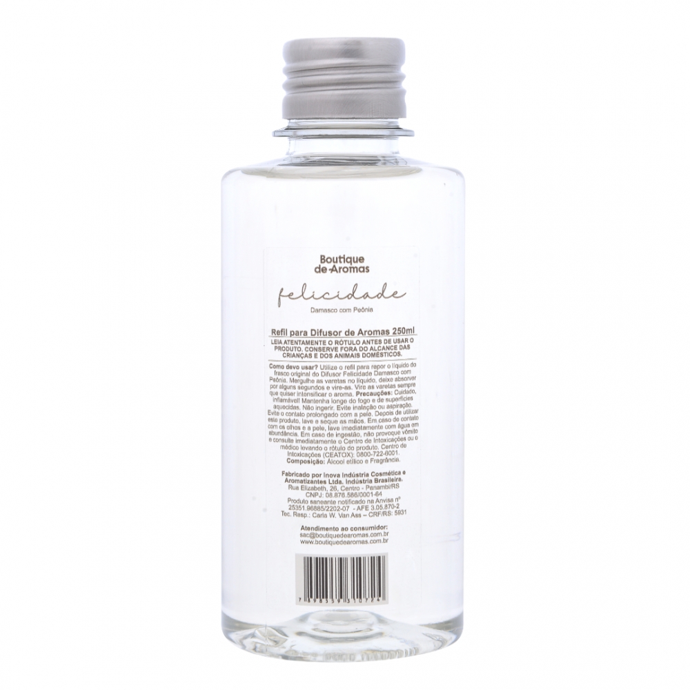 Refil para Difusor de Aromas Felicidade 250ml - Boutique De Aromas