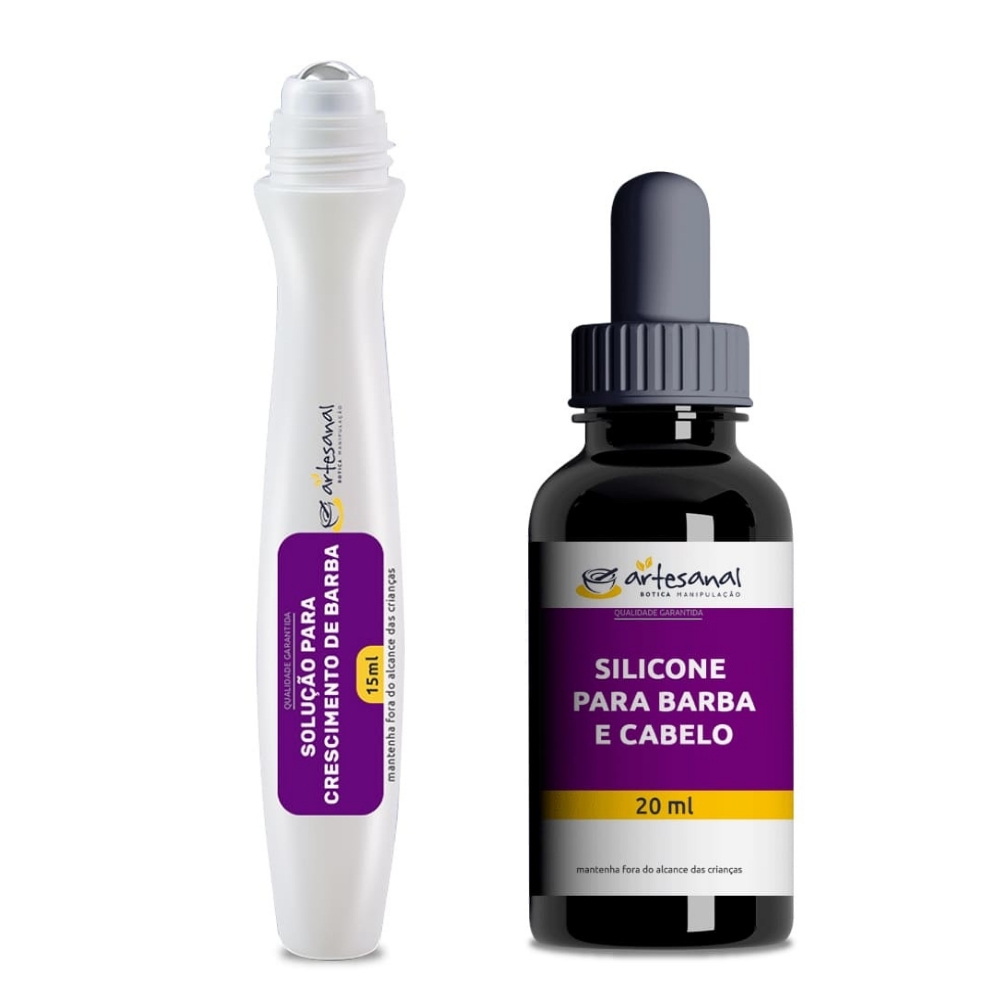 Kit Barba: Minoxidil para Barba + Silicone para Barba e Cabelo
